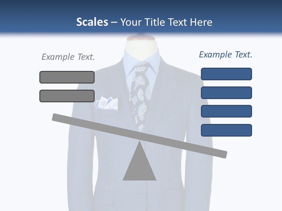 A Blue Suit And Tie On A Mannequin PowerPoint Template