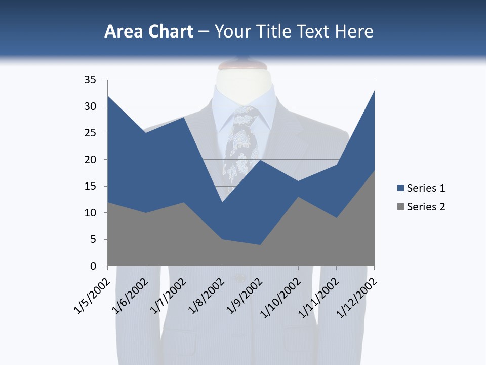 A Blue Suit And Tie On A Mannequin PowerPoint Template
