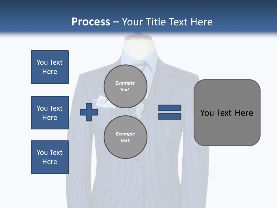 A Blue Suit And Tie On A Mannequin PowerPoint Template