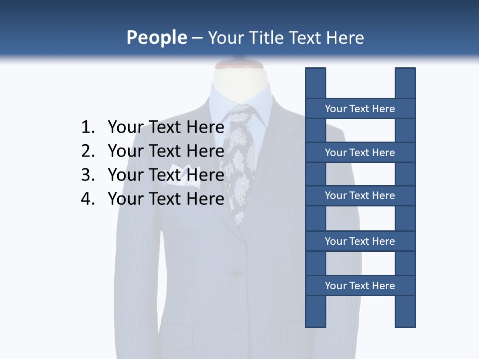 A Blue Suit And Tie On A Mannequin PowerPoint Template