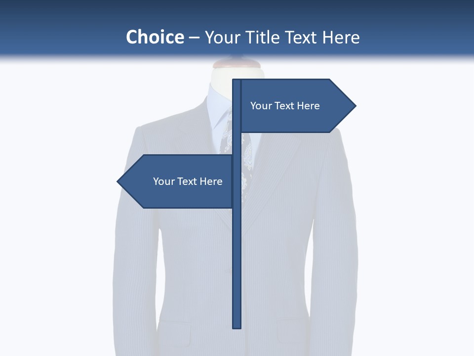 A Blue Suit And Tie On A Mannequin PowerPoint Template