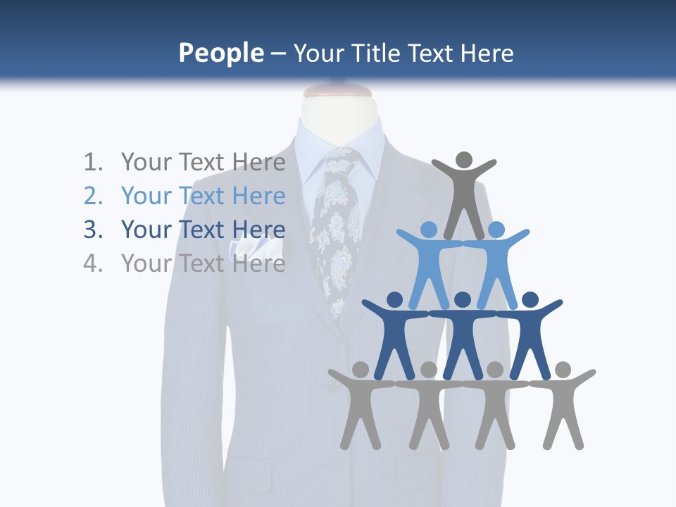 A Blue Suit And Tie On A Mannequin PowerPoint Template