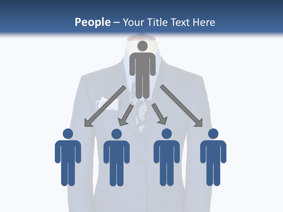 A Blue Suit And Tie On A Mannequin PowerPoint Template