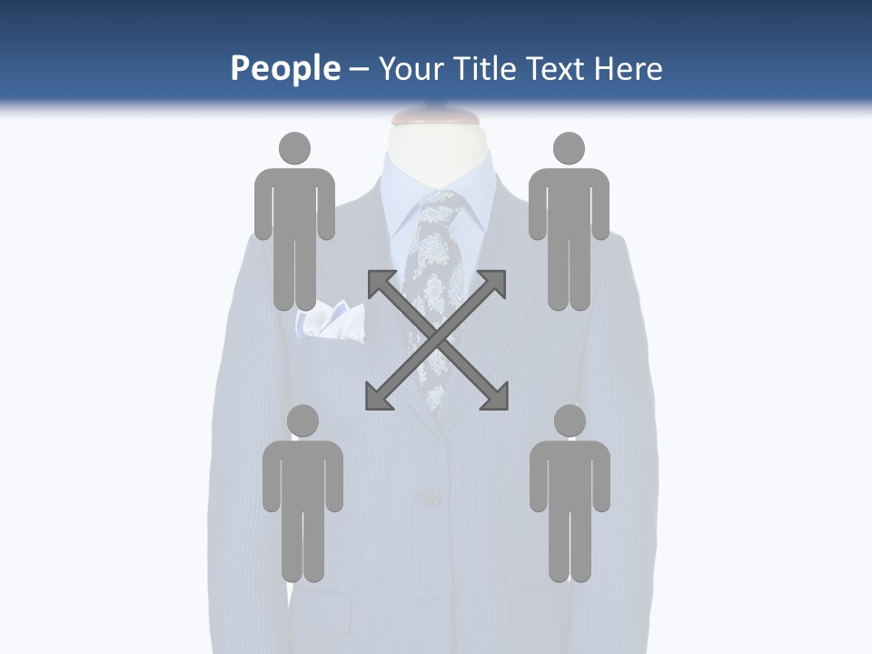 A Blue Suit And Tie On A Mannequin PowerPoint Template