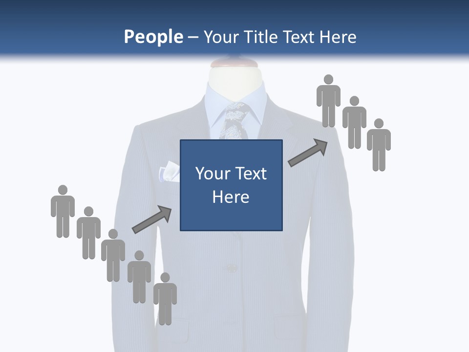 A Blue Suit And Tie On A Mannequin PowerPoint Template