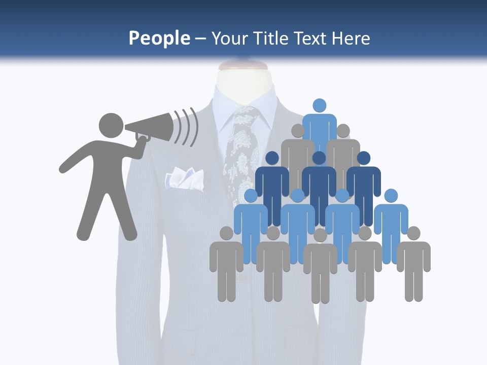 A Blue Suit And Tie On A Mannequin PowerPoint Template