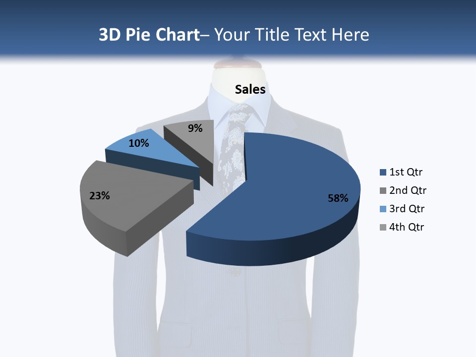 A Blue Suit And Tie On A Mannequin PowerPoint Template