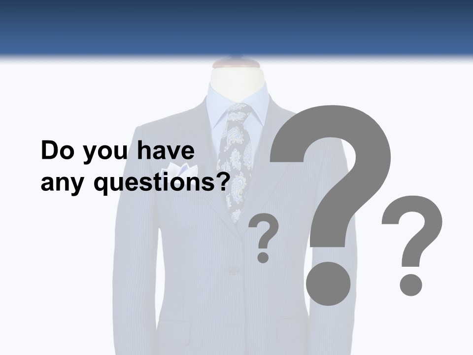 A Blue Suit And Tie On A Mannequin PowerPoint Template