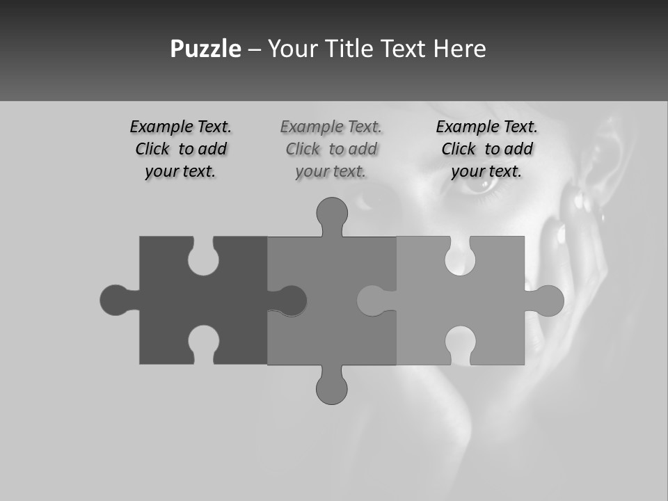 A Black And White Photo Of A Girl With Her Hands On Her Face PowerPoint Template