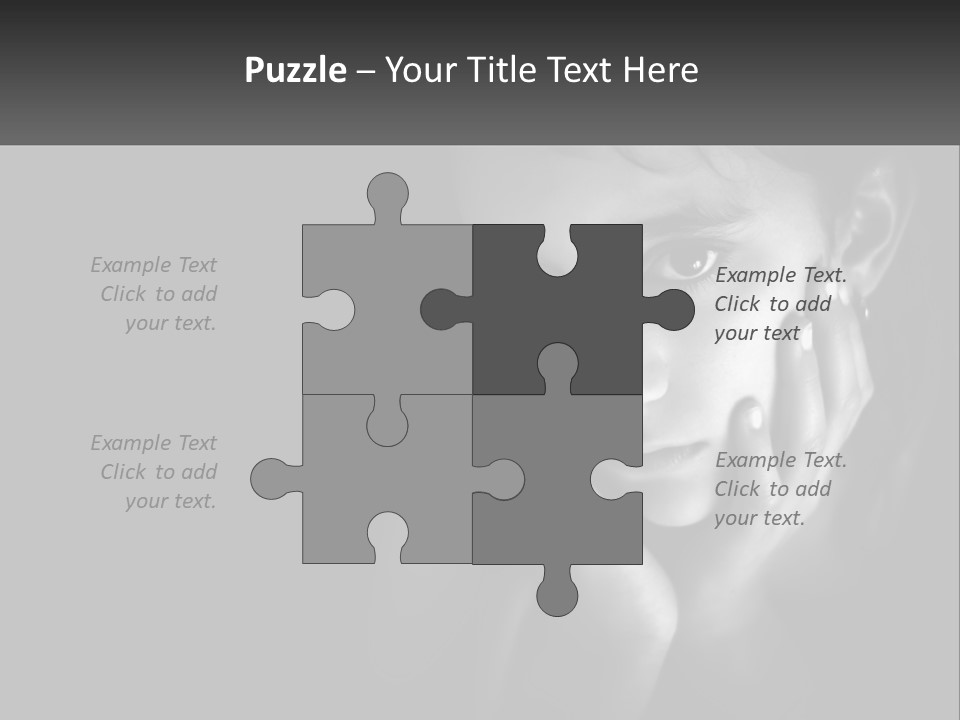 A Black And White Photo Of A Girl With Her Hands On Her Face PowerPoint Template