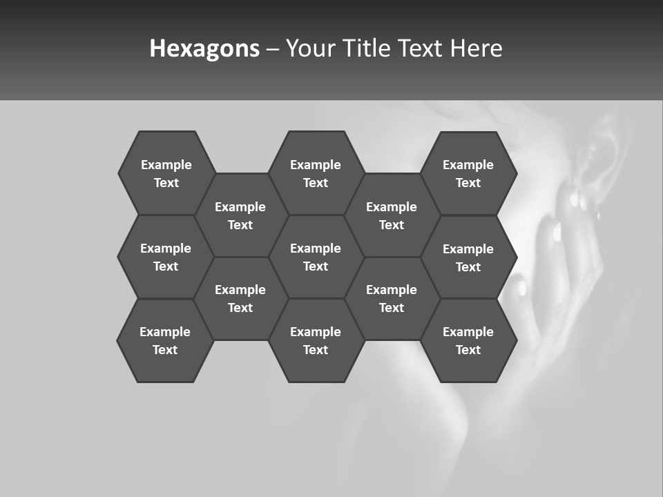 A Black And White Photo Of A Girl With Her Hands On Her Face PowerPoint Template