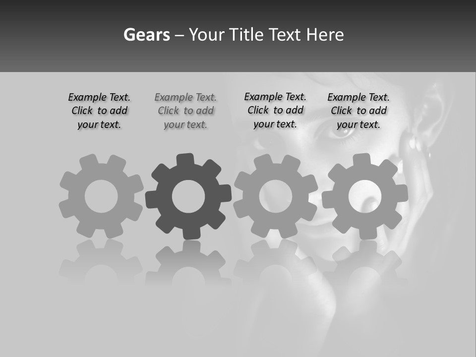 A Black And White Photo Of A Girl With Her Hands On Her Face PowerPoint Template