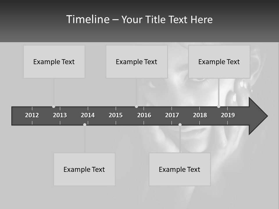 A Black And White Photo Of A Girl With Her Hands On Her Face PowerPoint Template