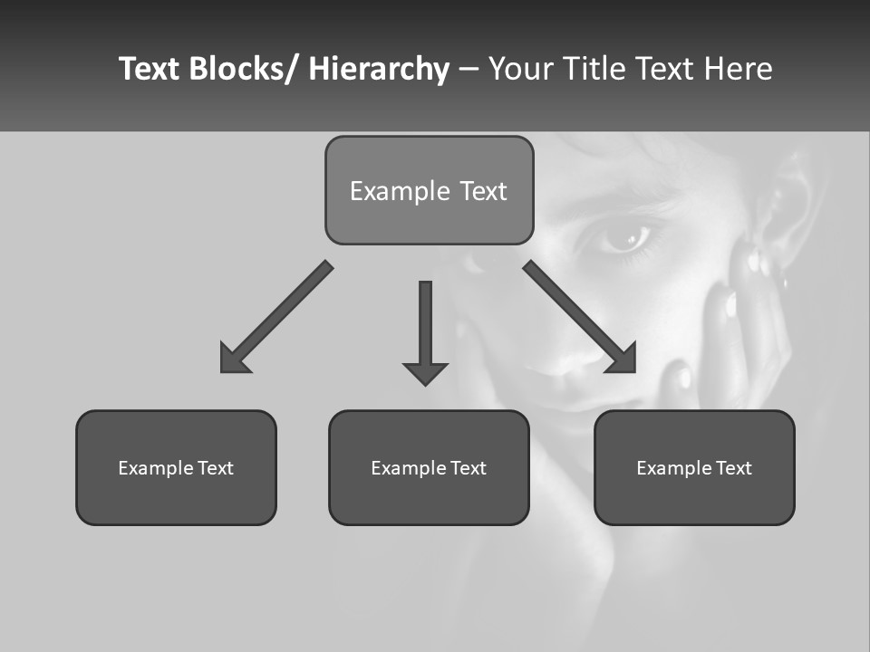A Black And White Photo Of A Girl With Her Hands On Her Face PowerPoint Template