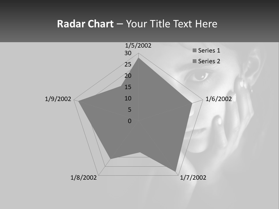 A Black And White Photo Of A Girl With Her Hands On Her Face PowerPoint Template