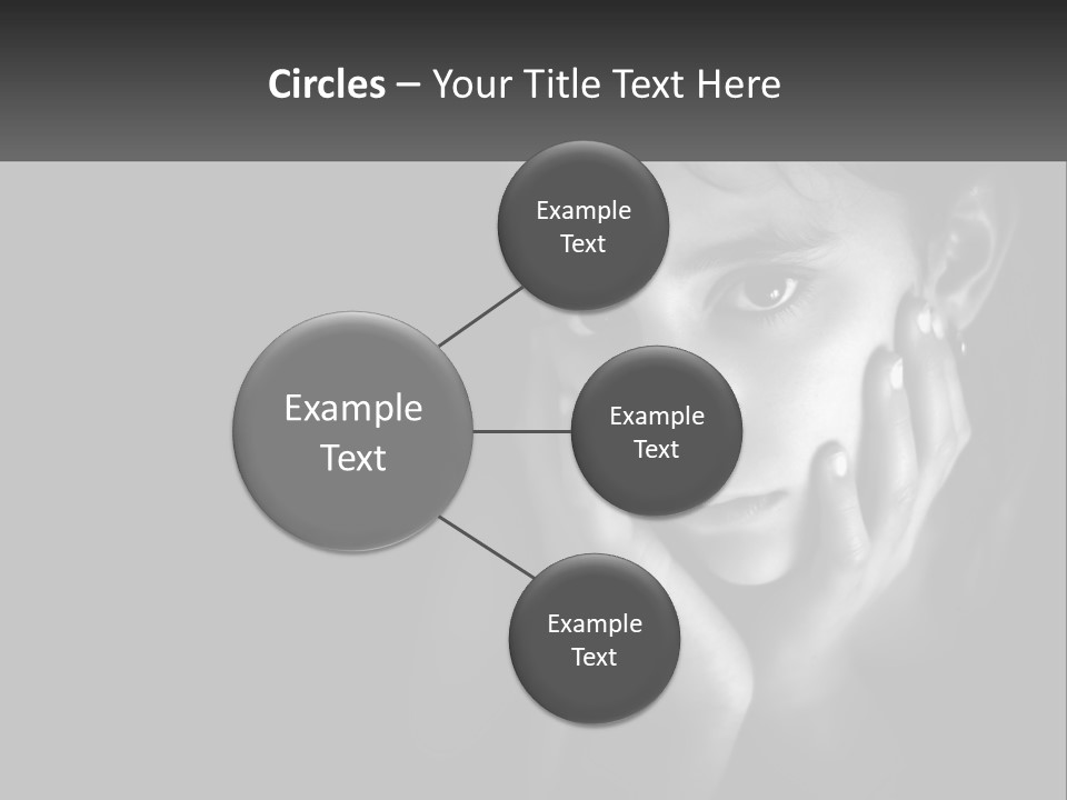 A Black And White Photo Of A Girl With Her Hands On Her Face PowerPoint Template