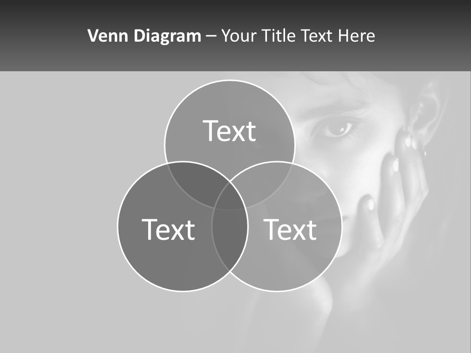 A Black And White Photo Of A Girl With Her Hands On Her Face PowerPoint Template