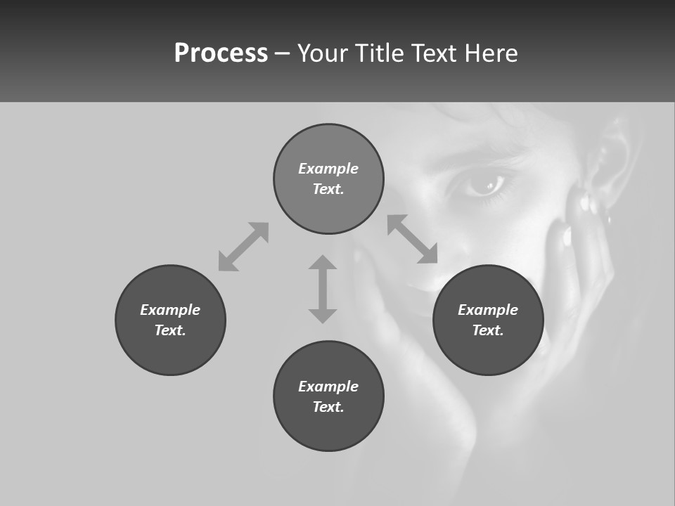 A Black And White Photo Of A Girl With Her Hands On Her Face PowerPoint Template