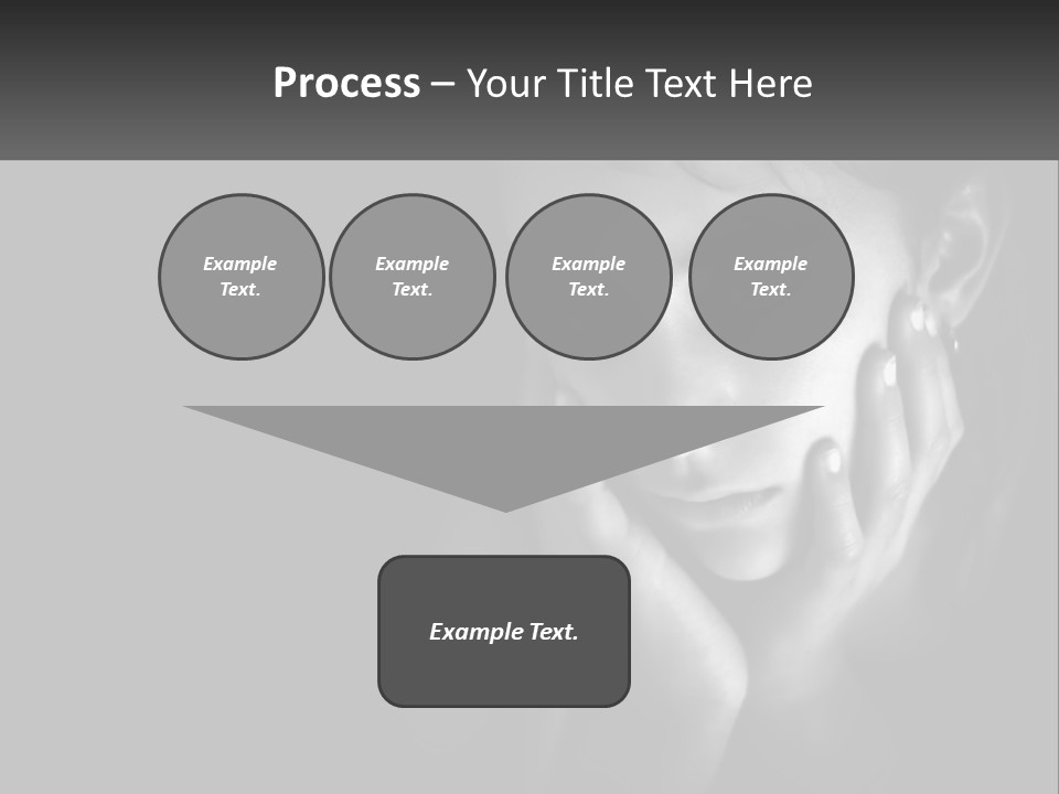 A Black And White Photo Of A Girl With Her Hands On Her Face PowerPoint Template