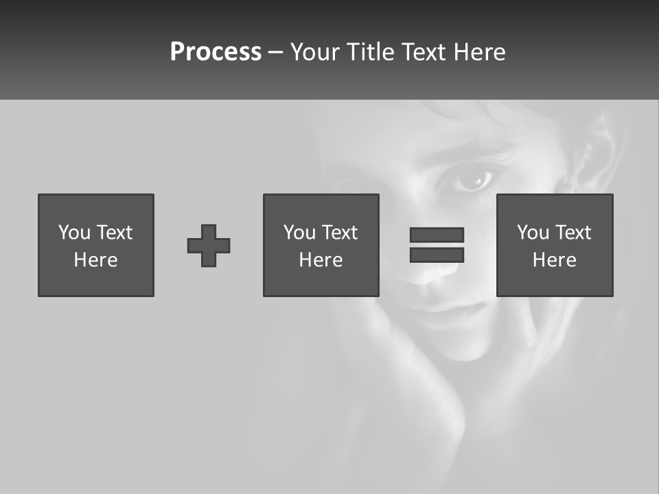 A Black And White Photo Of A Girl With Her Hands On Her Face PowerPoint Template