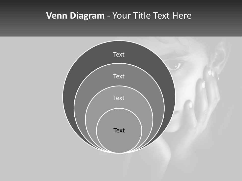 A Black And White Photo Of A Girl With Her Hands On Her Face PowerPoint Template