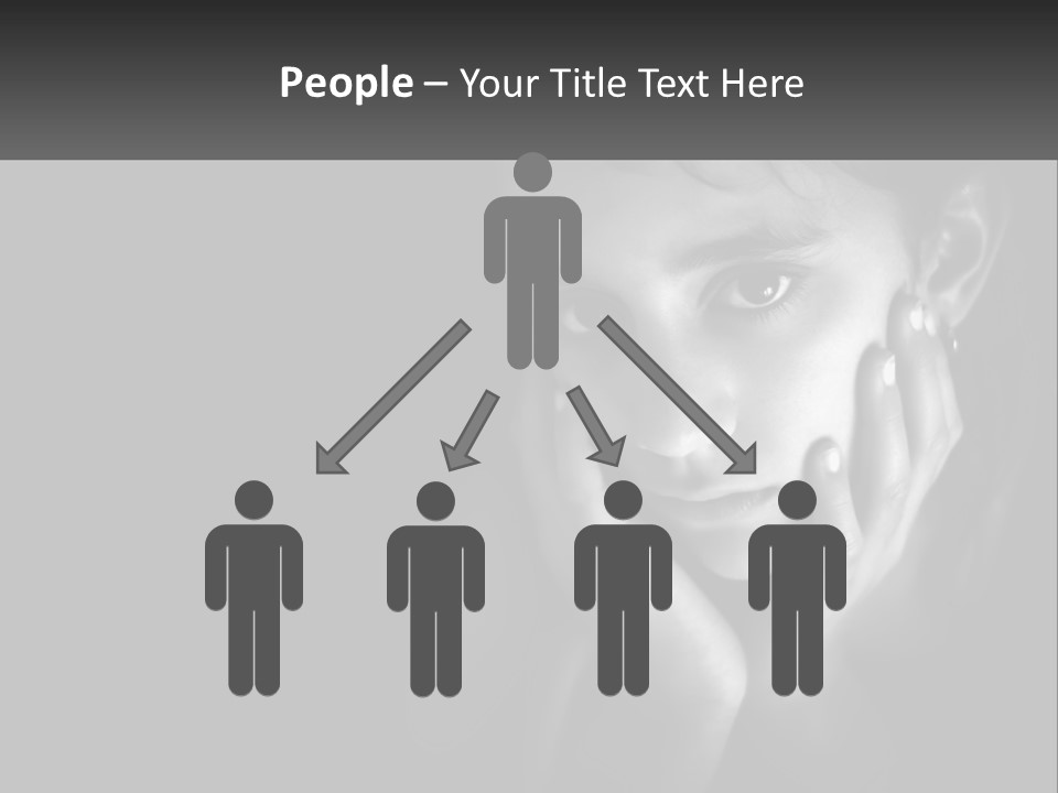 A Black And White Photo Of A Girl With Her Hands On Her Face PowerPoint Template