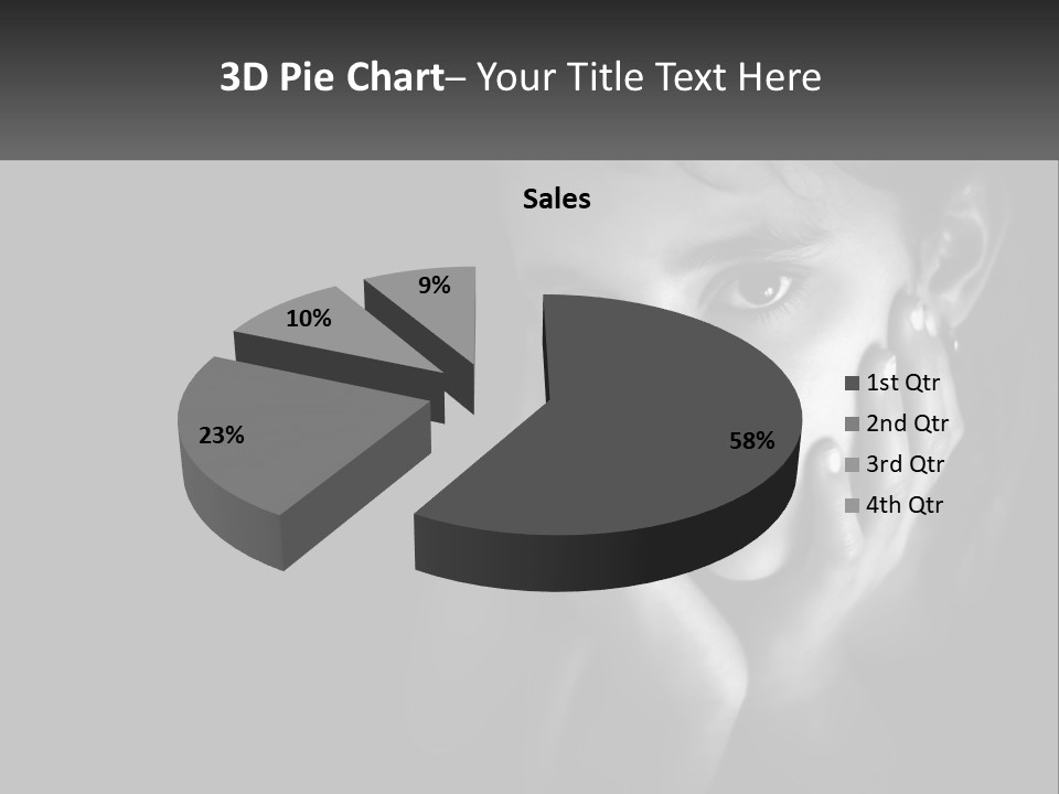 A Black And White Photo Of A Girl With Her Hands On Her Face PowerPoint Template