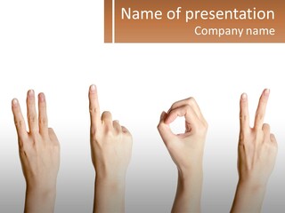 A Group Of Hand Gestures With A White Background PowerPoint Template