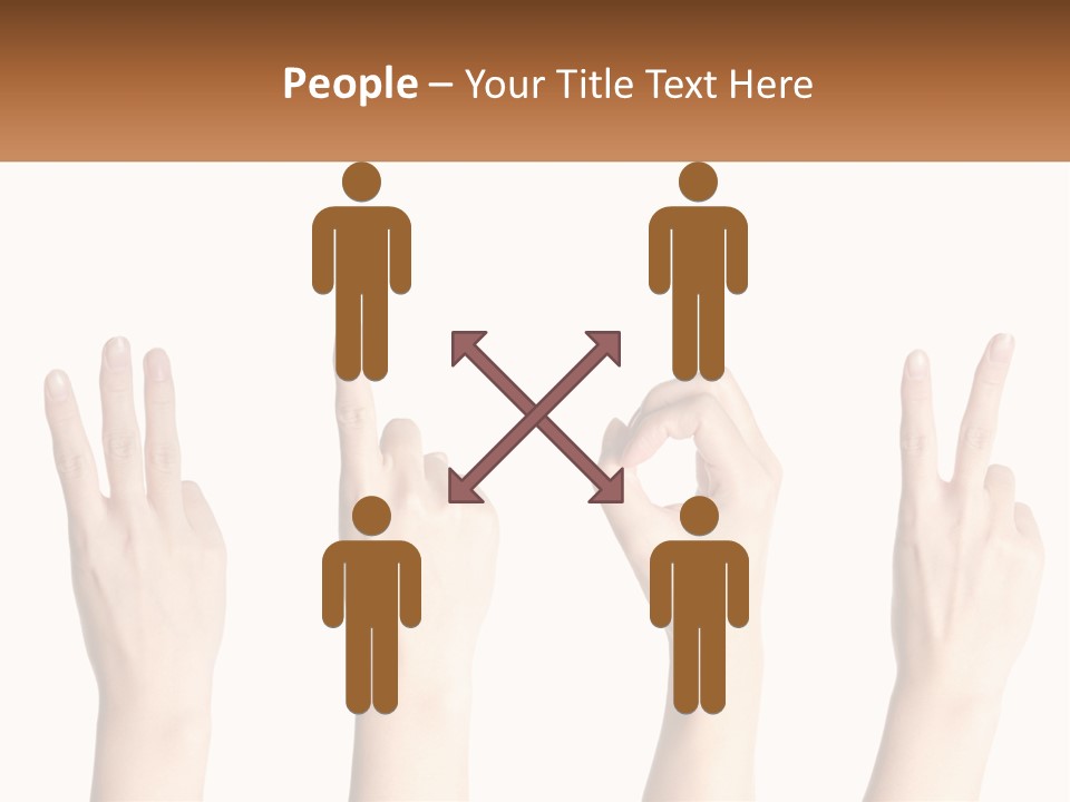 A Group Of Hand Gestures With A White Background PowerPoint Template