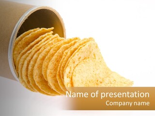 A Pile Of Crackers Sitting Inside Of A Roll Of Paper PowerPoint Template