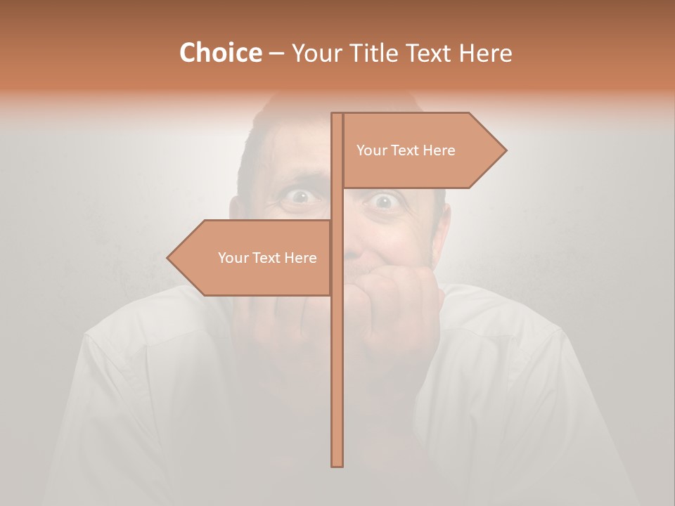 A Man Covering His Mouth With His Hands PowerPoint Template