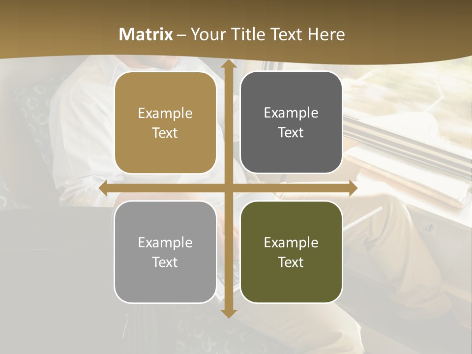 A Man Sitting On A Train Using A Laptop PowerPoint Template