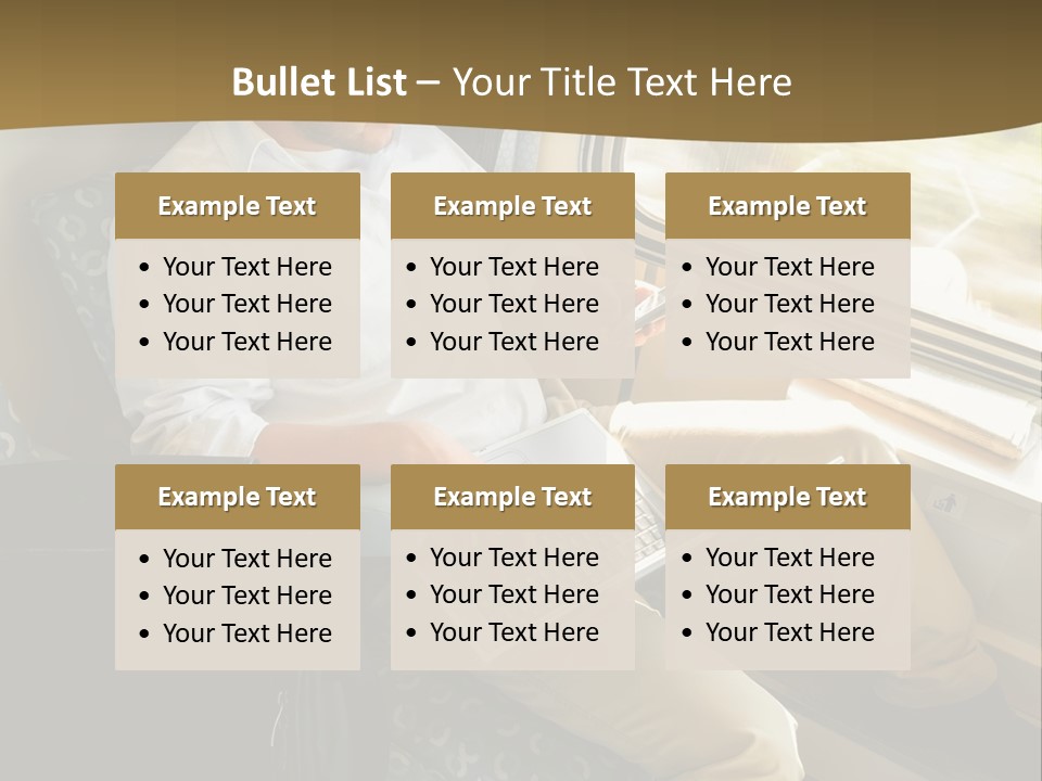 A Man Sitting On A Train Using A Laptop PowerPoint Template
