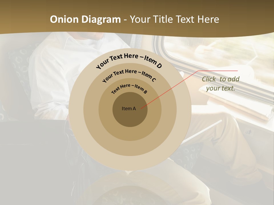 A Man Sitting On A Train Using A Laptop PowerPoint Template