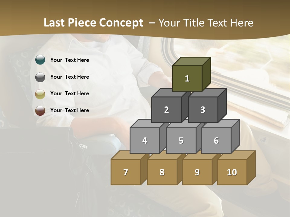 A Man Sitting On A Train Using A Laptop PowerPoint Template