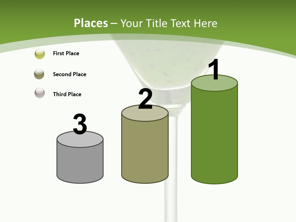 A Green Drink In A Martini Glass On A White Background PowerPoint Template