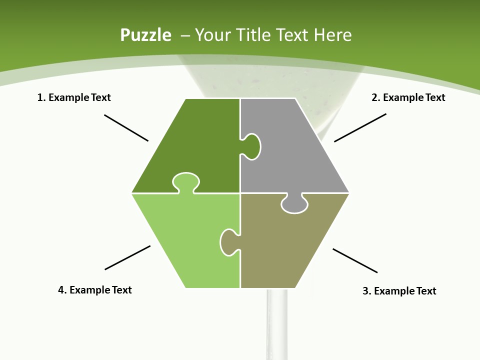 A Green Drink In A Martini Glass On A White Background PowerPoint Template