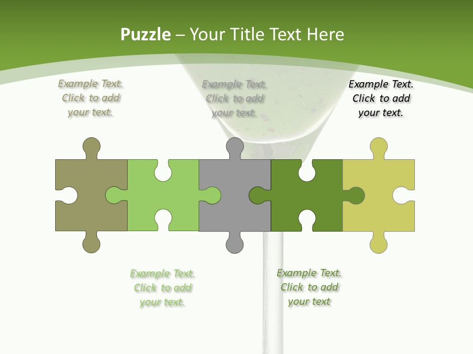 A Green Drink In A Martini Glass On A White Background PowerPoint Template