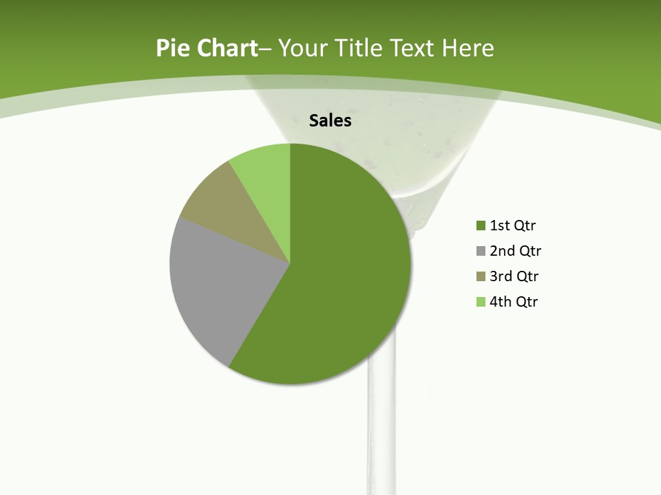 A Green Drink In A Martini Glass On A White Background PowerPoint Template