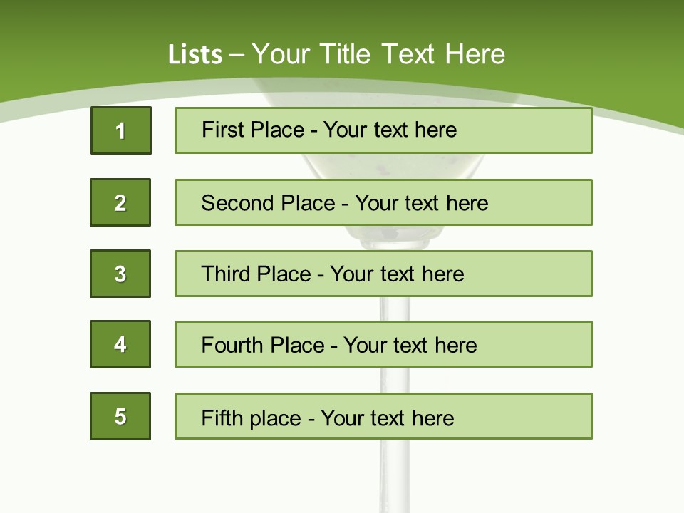 A Green Drink In A Martini Glass On A White Background PowerPoint Template