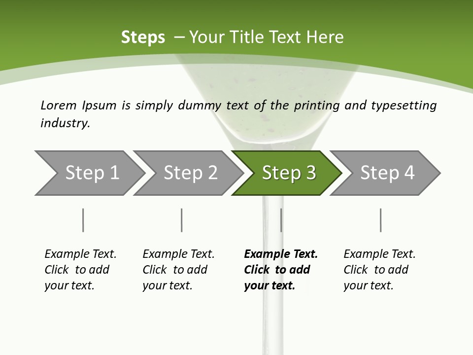 A Green Drink In A Martini Glass On A White Background PowerPoint Template