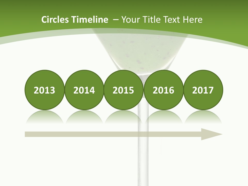 A Green Drink In A Martini Glass On A White Background PowerPoint Template