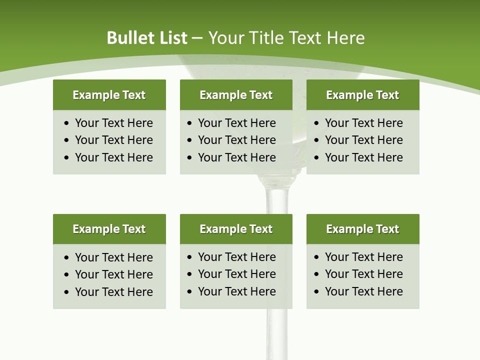 A Green Drink In A Martini Glass On A White Background PowerPoint Template