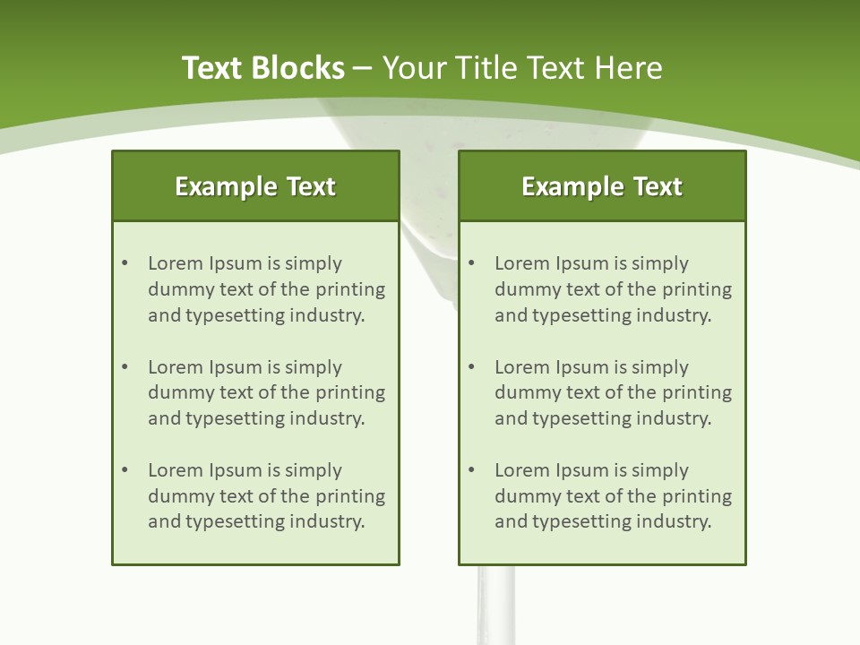 A Green Drink In A Martini Glass On A White Background PowerPoint Template
