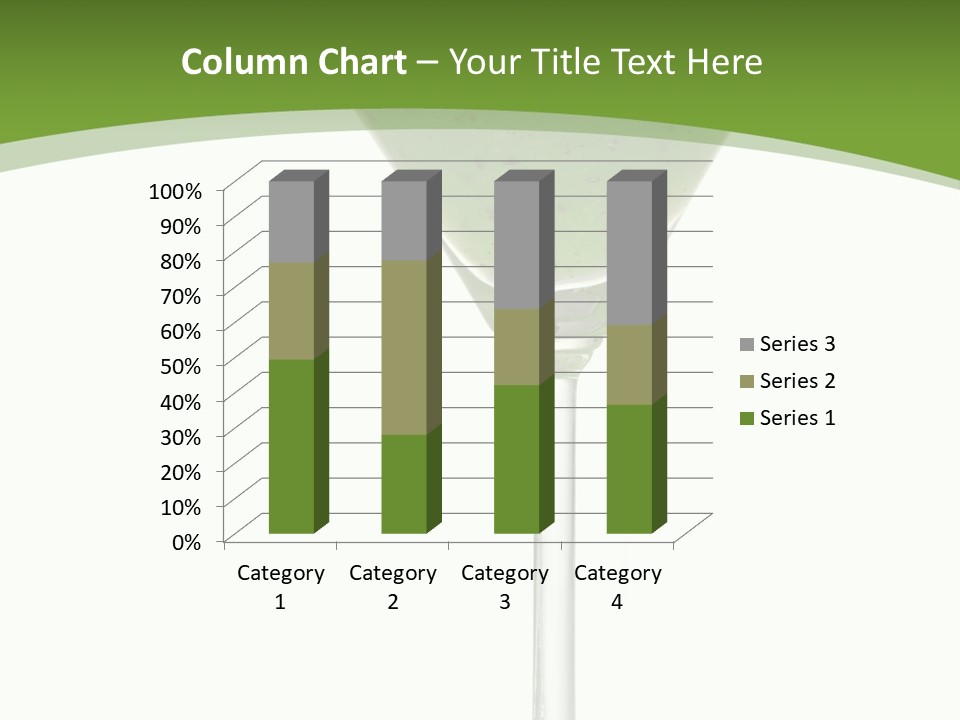 A Green Drink In A Martini Glass On A White Background PowerPoint Template