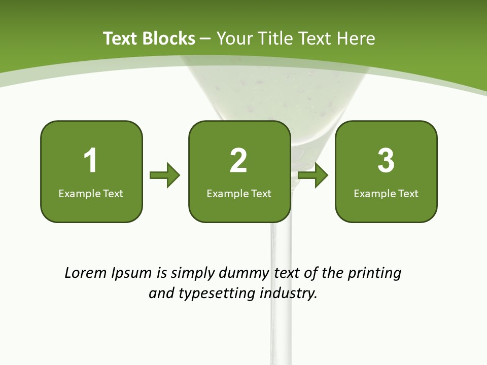 A Green Drink In A Martini Glass On A White Background PowerPoint Template