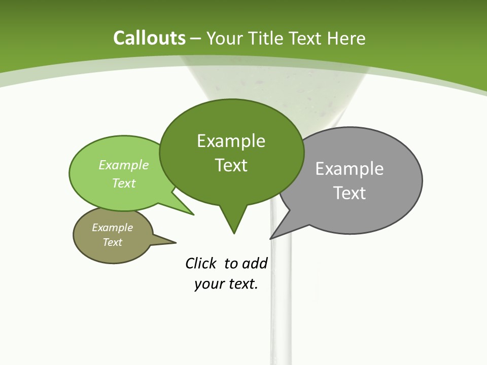 A Green Drink In A Martini Glass On A White Background PowerPoint Template