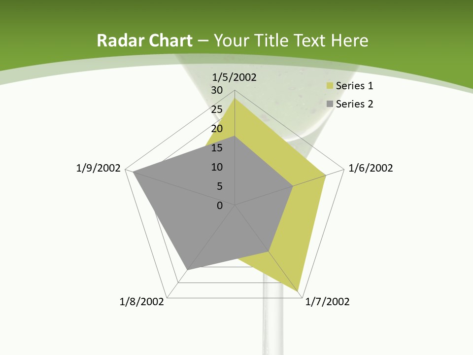 A Green Drink In A Martini Glass On A White Background PowerPoint Template