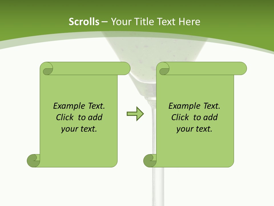 A Green Drink In A Martini Glass On A White Background PowerPoint Template