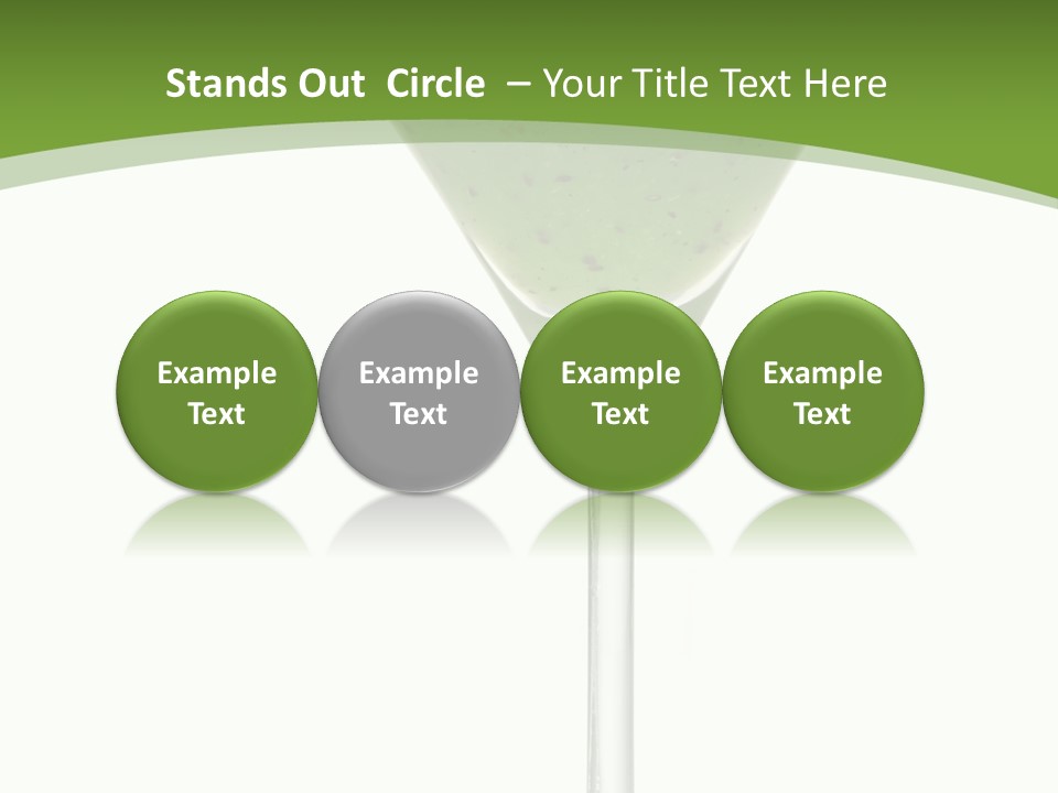 A Green Drink In A Martini Glass On A White Background PowerPoint Template